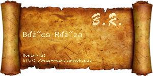 Bécs Róza névjegykártya